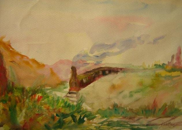 VIaje en tren Watercolour Paper Landscaping