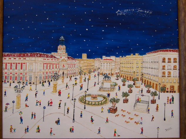 Navidades blancas.Madrid Oil Canvas Landscaping