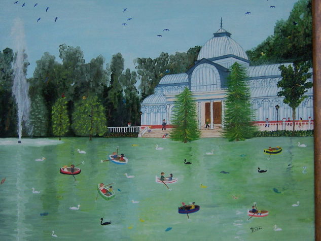 palacio de Cristal.Madrid Óleo Lienzo Paisaje