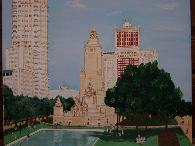 Plaza de España .Madrid Oil Canvas Landscaping