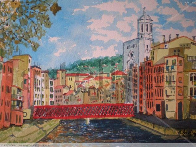 GIRONA SOBRE EL RIO Watercolour Paper Landscaping