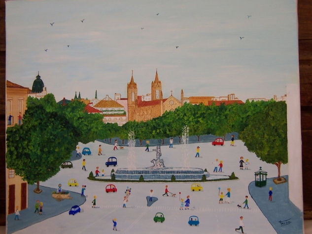 Neptuno.Madrid Oil Canvas Landscaping