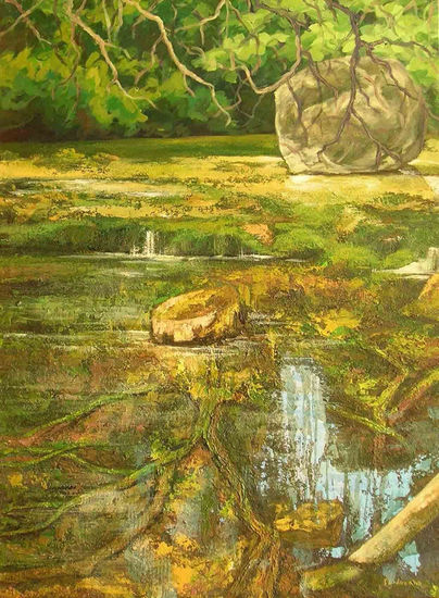 Raices bajo el agua Oil Canvas Landscaping