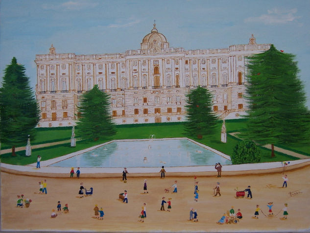 Jardines de Sabatini.Madrid Oil Canvas Landscaping