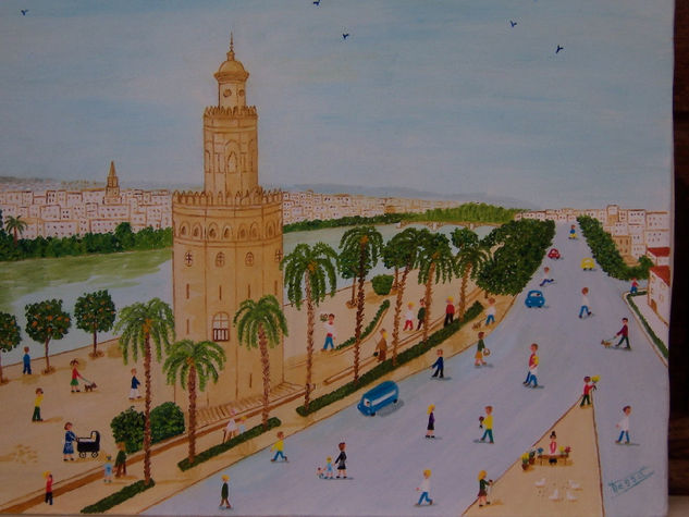 Torre del Oro. Sevilla Oil Canvas Landscaping