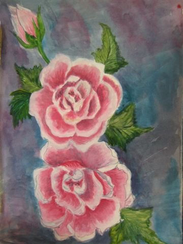 PEONIA I Acrylic Paper Floral Painting