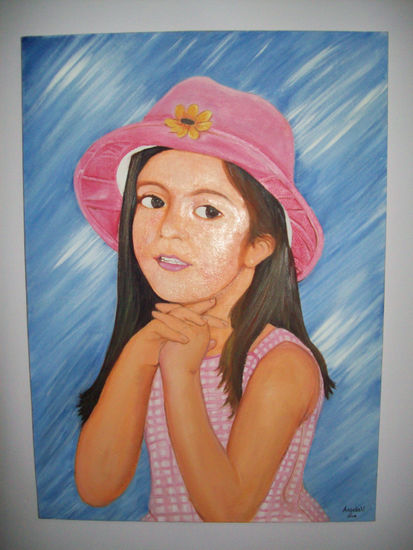 La Niña De mis Ojos Oil Canvas Portrait