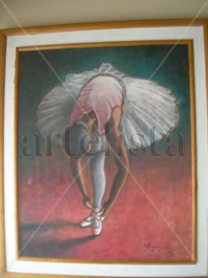 bailarina Oil Panel Figure Painting