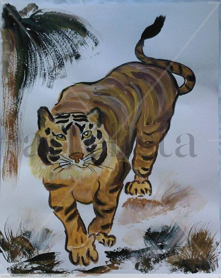 Tigre Mixed media Card Animals