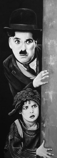 chaplin Oil Canvas Portrait