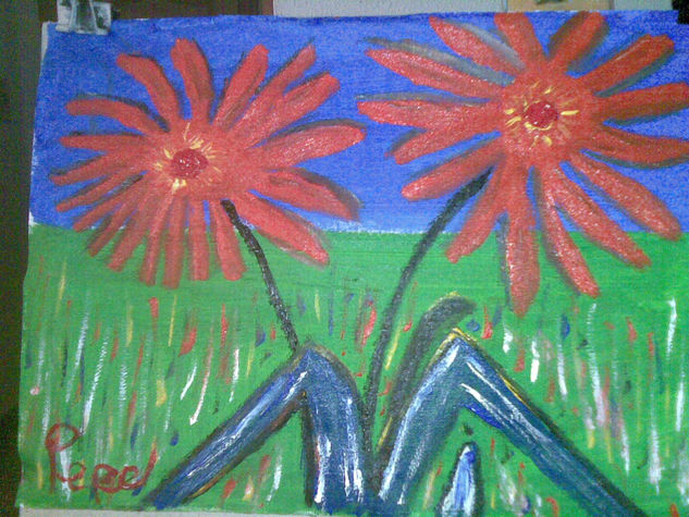 FLORES EN EL CAMPO Óleo Lienzo Floral
