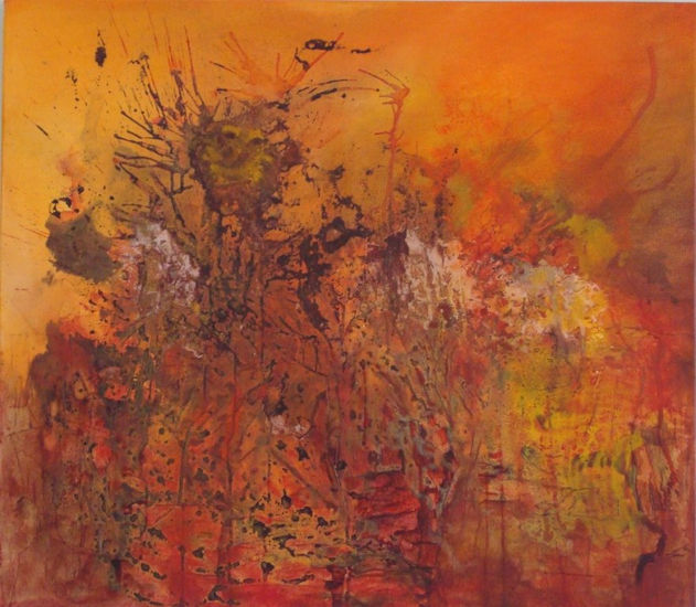 Fuego en el bosque Mixed media Canvas Others