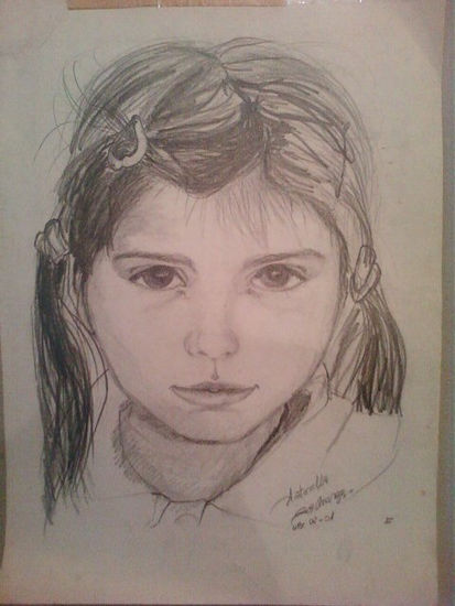 retrato de niña, Graphite