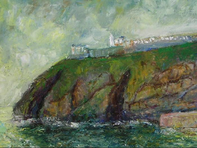 Luarca, Punta del Faro. Oil Canvas Landscaping