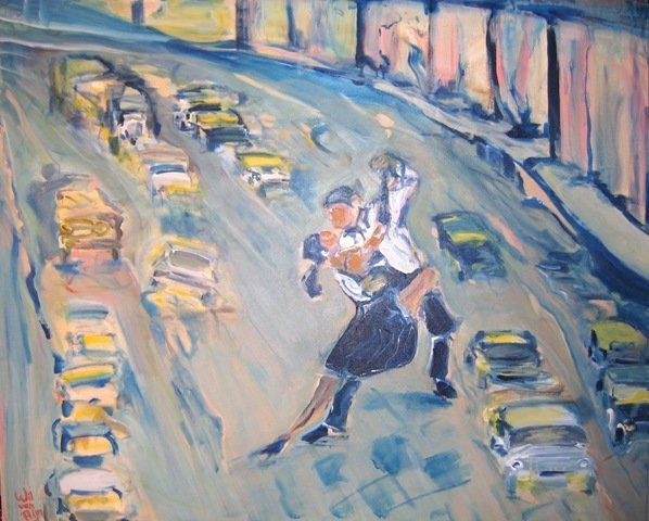 tango in trafficjam Acrylic Textile Landscaping