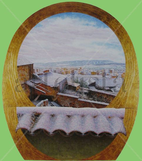 Vértice-Puertollano nevado Oil Canvas Landscaping