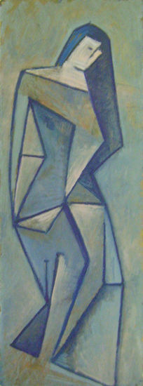 Donna Oil Panel Figure Painting