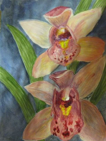 ORQUIDEAS I Acrylic Paper Floral Painting