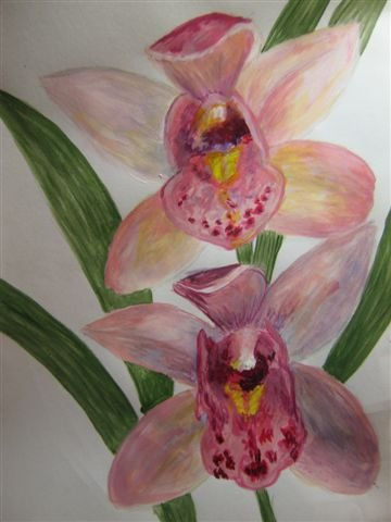 ORQUIDEA II Acrylic Card Floral Painting