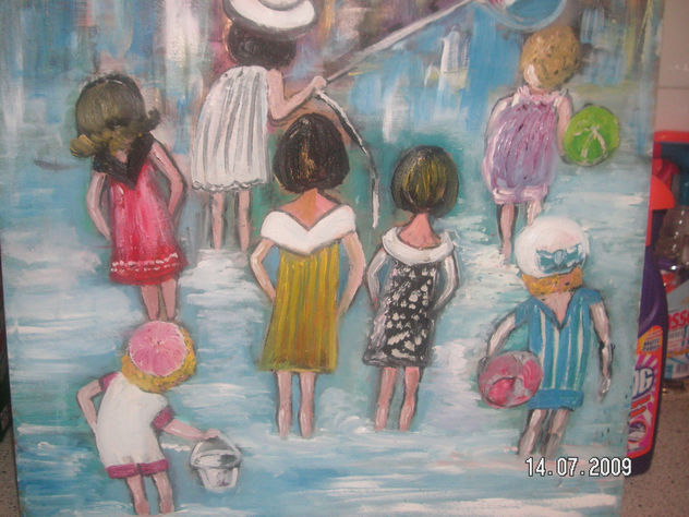 niños en la playa