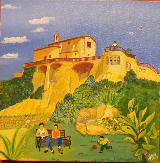 Ermita de sant Elm (2) Acrylic Canvas Landscaping