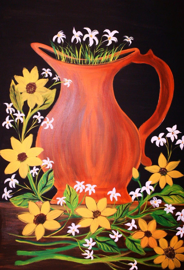 jarra y flores
