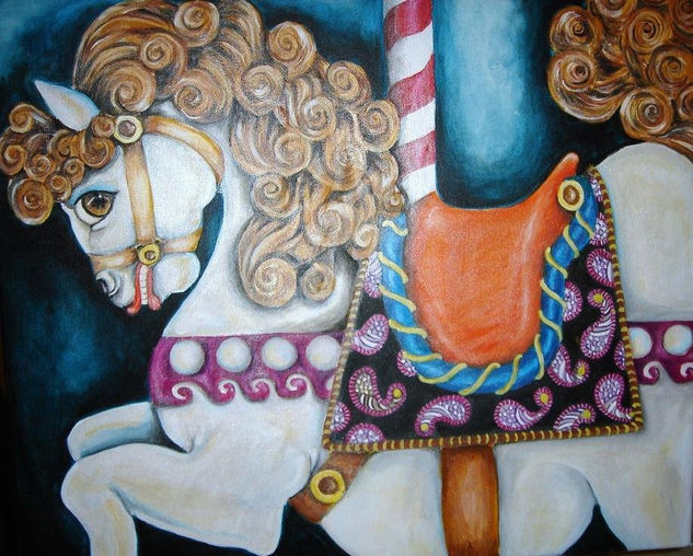 La caballita de feria Acrylic Canvas Animals