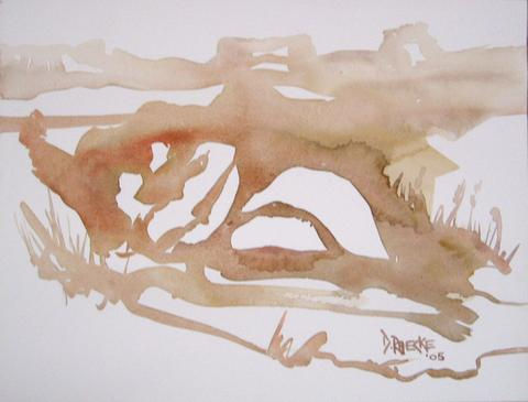 Serie El Beso, "En la sabana" Watercolour Card