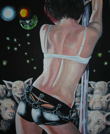 Pole dance Acrylic Textile Figure Painting