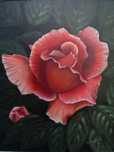 Mi rosa roja Acrylic Canvas Floral Painting