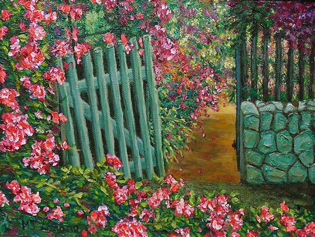 Puerta del jardín Acrylic Canvas Landscaping