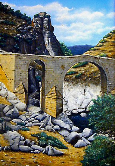 Puente de Puerto Seguro Oil Canvas Landscaping