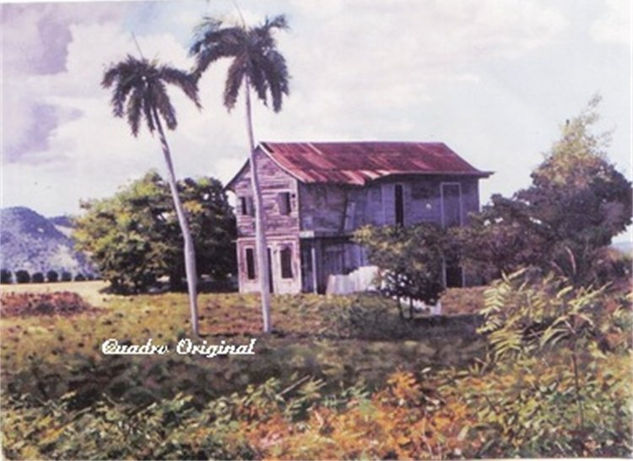 Casa Antigua en Mayaguez Oil Canvas Landscaping