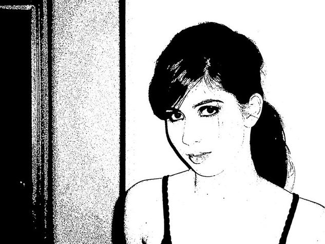 Mi bella hija Portrait Black and White (Digital)