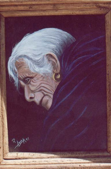 anciana Óleo Lienzo Retrato