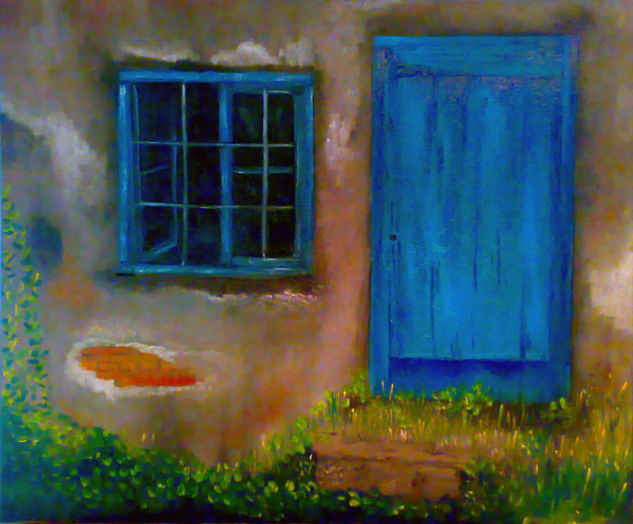 La entrada azul... Oil Canvas Landscaping