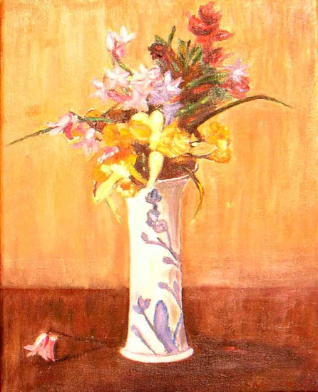 Jarrón Chino Oil Canvas Still Life Paintings