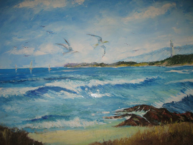 Todo el mar - Oleo - Espatula Oil Canvas Marine Painting