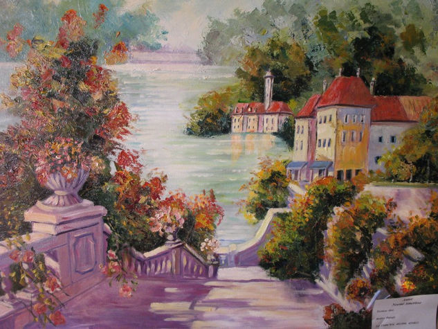 Mar y tierra - Oleo - Espatula Oil Canvas Landscaping