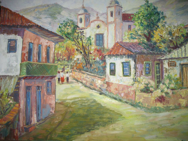 Caserios - Oleo - Espatula Oil Canvas Landscaping