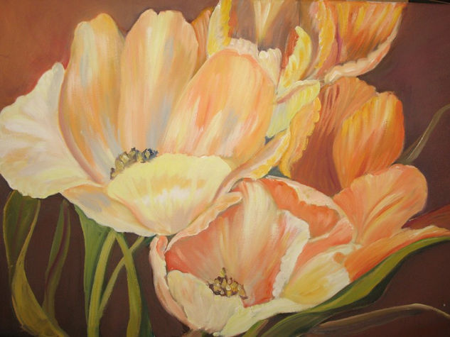 Amapolas - Oleo Oil Canvas Floral Painting