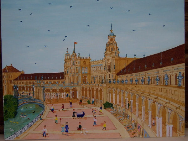 Plaza de España.Sevilla Oil Canvas Landscaping