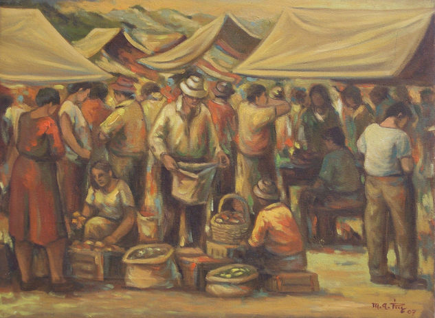 Mercado dorado Oil Canvas Still Life Paintings