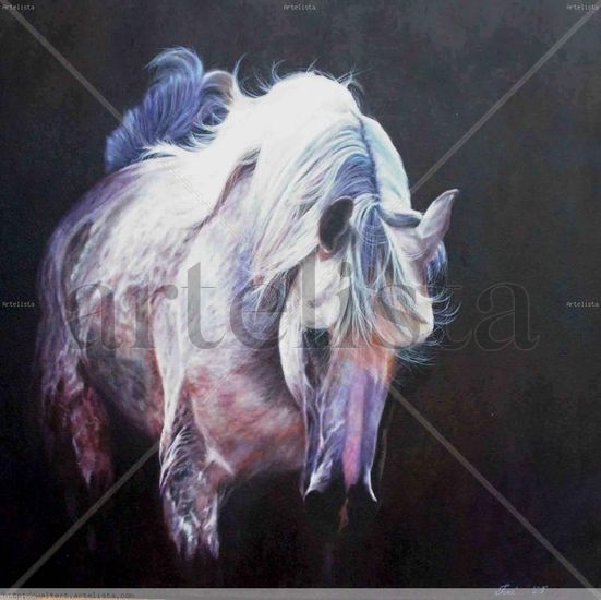 Oliendo la luz Oil Canvas Animals