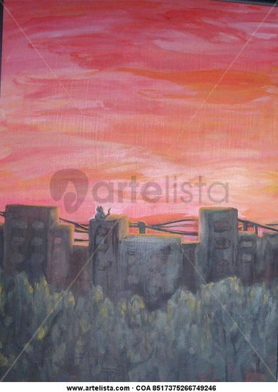 Atardecer I Oil Panel Landscaping