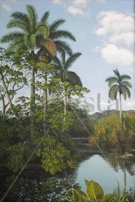 PAISAJE CON RIO Oil Canvas Landscaping