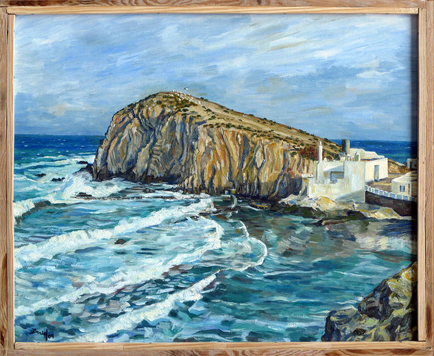 Islote con levante Oil Canvas Marine Painting