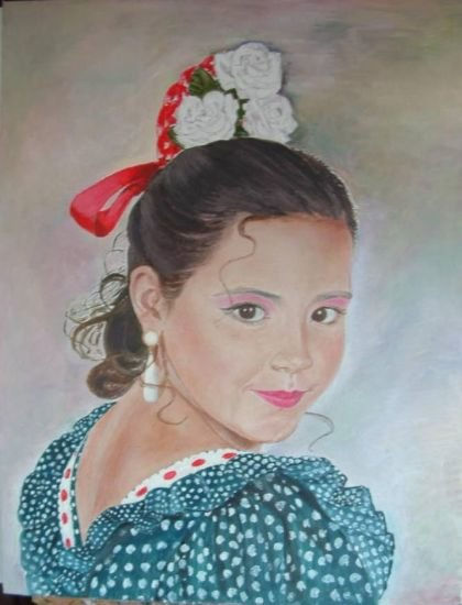 Niña vestida de gitana Oil Canvas Landscaping