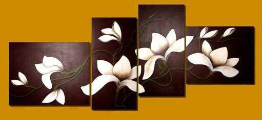 modelo floral modrno poliptico Oil Canvas Floral Painting