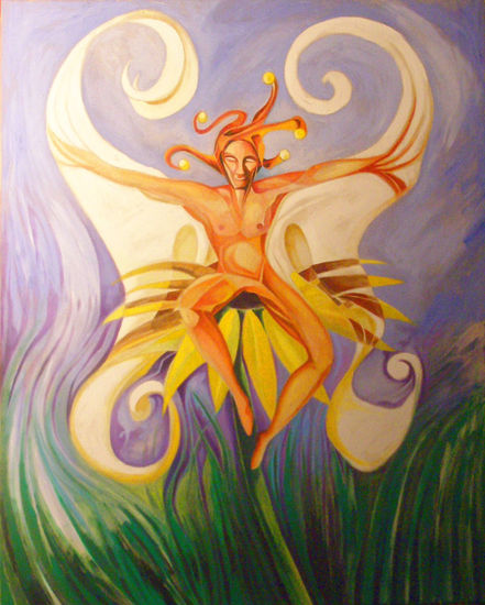 El hombre mariposa Oil Canvas Figure Painting